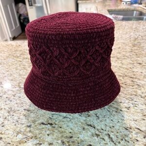 Vintage Boho Minimalist Solid Color Soft Chenille Bucket Hat